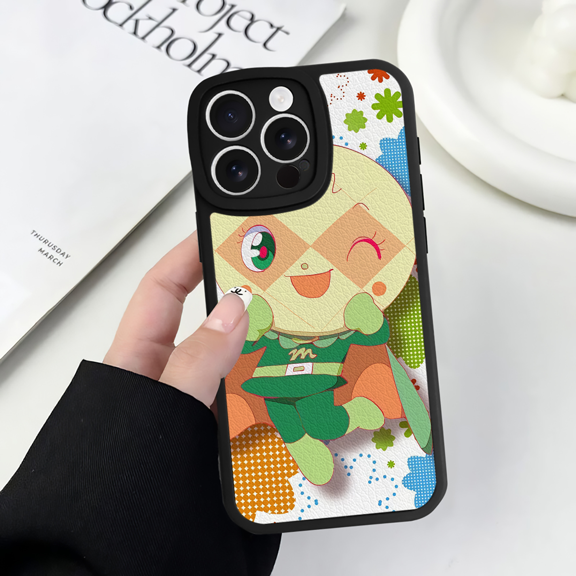 （画像用） アンパンマン Anpanman 【iPhone 16シリーズ対応】シリコンスマホケース（レザー調） 材質：シリコン